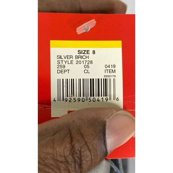 Isaac Mizrahi Womens A Line Skirt Silver Blue Windowpane Bow Zip 8 New - Picture 6 of 7